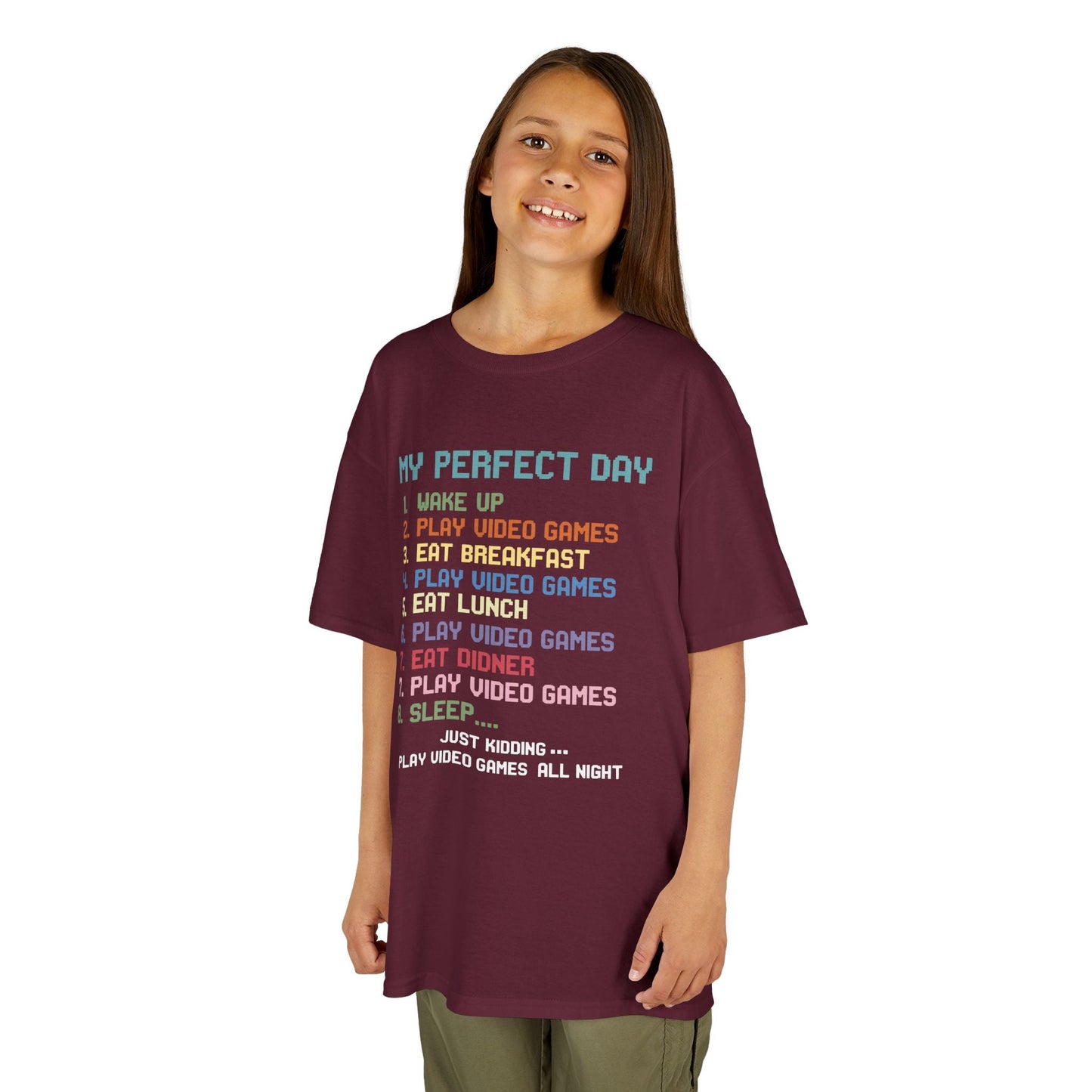 My Perfect Day Play Video Games Funny Gamer Kids T-Shirt