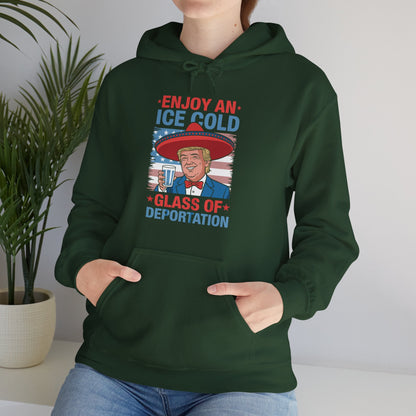 Funny Trump 4th of July Ice Cold Glass Of Deportation Hoodie