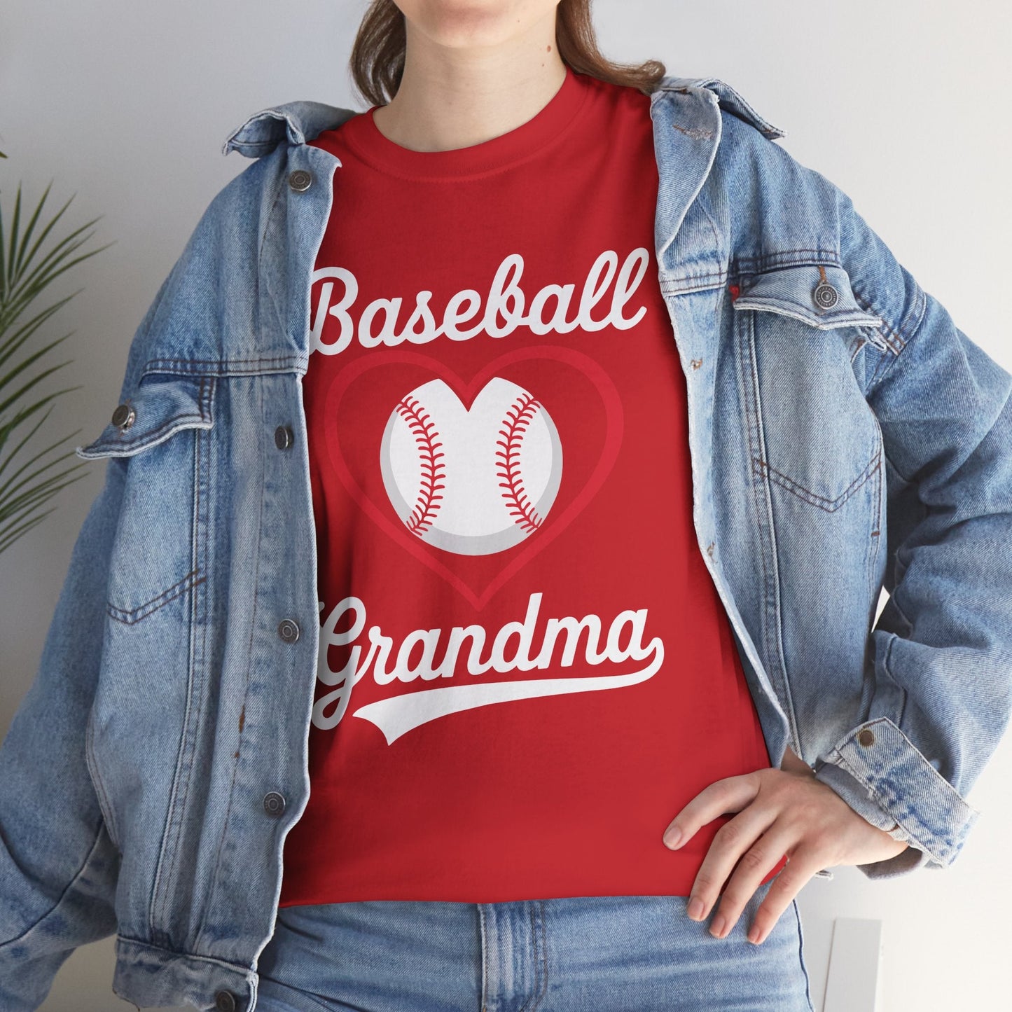 Baseball Grandma Shirt Women Baseball Heart Mothers Day T-Shirt