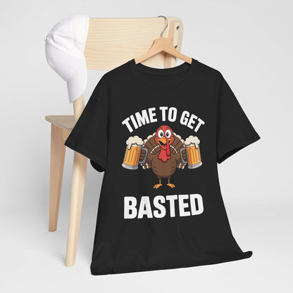 Time To Get Basted Funny Beer Thanksgiving Turkey Gift T-Shirt
