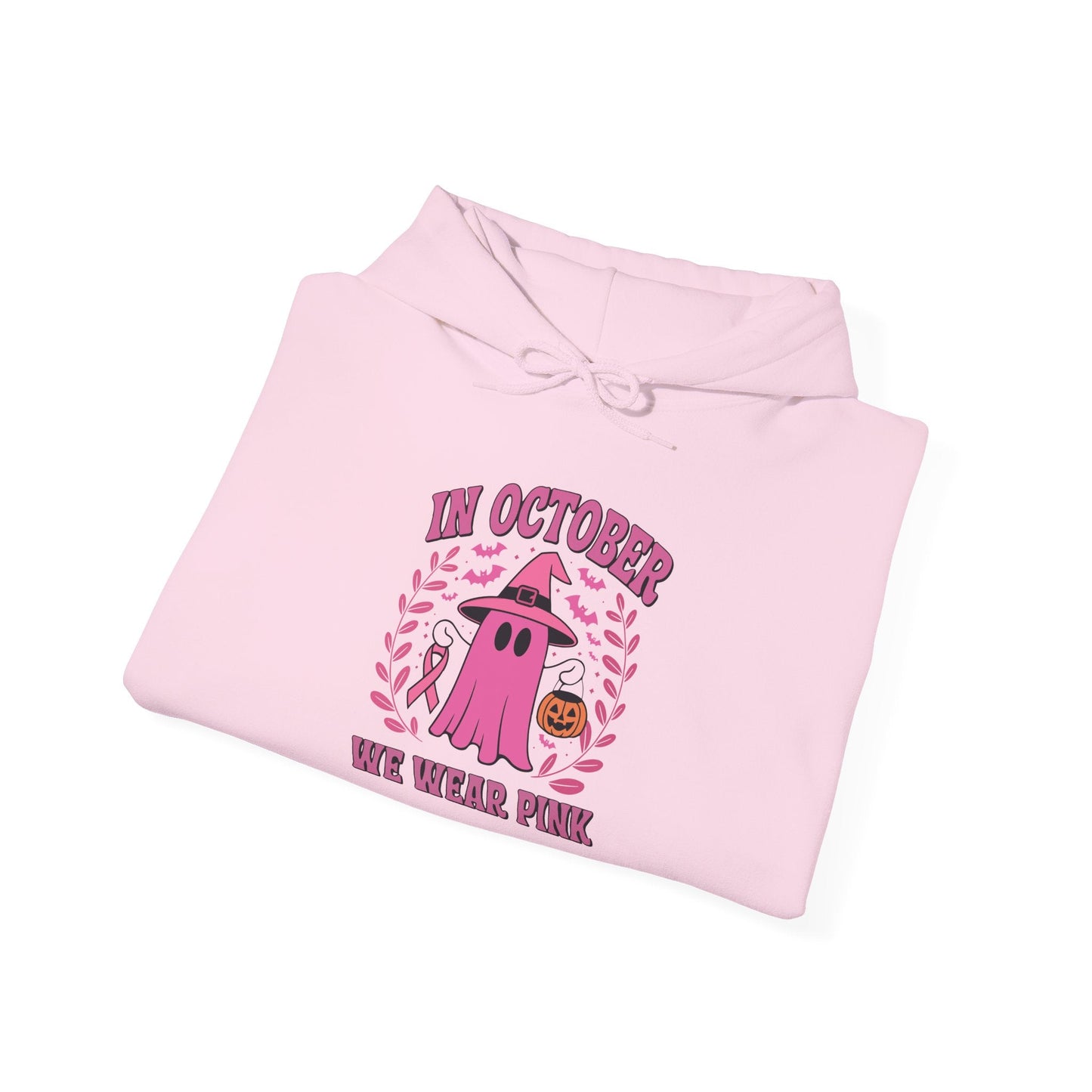 In October We Wear Pink Breast Cancer Awareness Halloween Hoodie