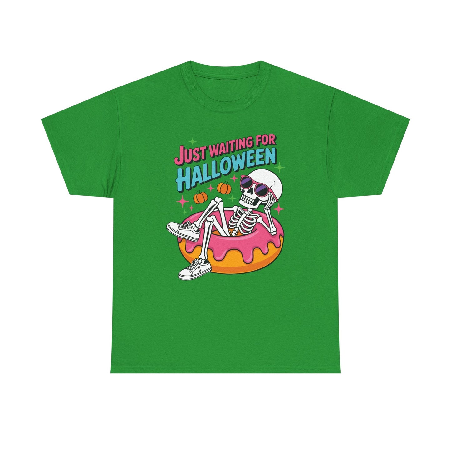 Just Waiting For Halloween Skeleton Donut Summerween Vibes T-Shirt