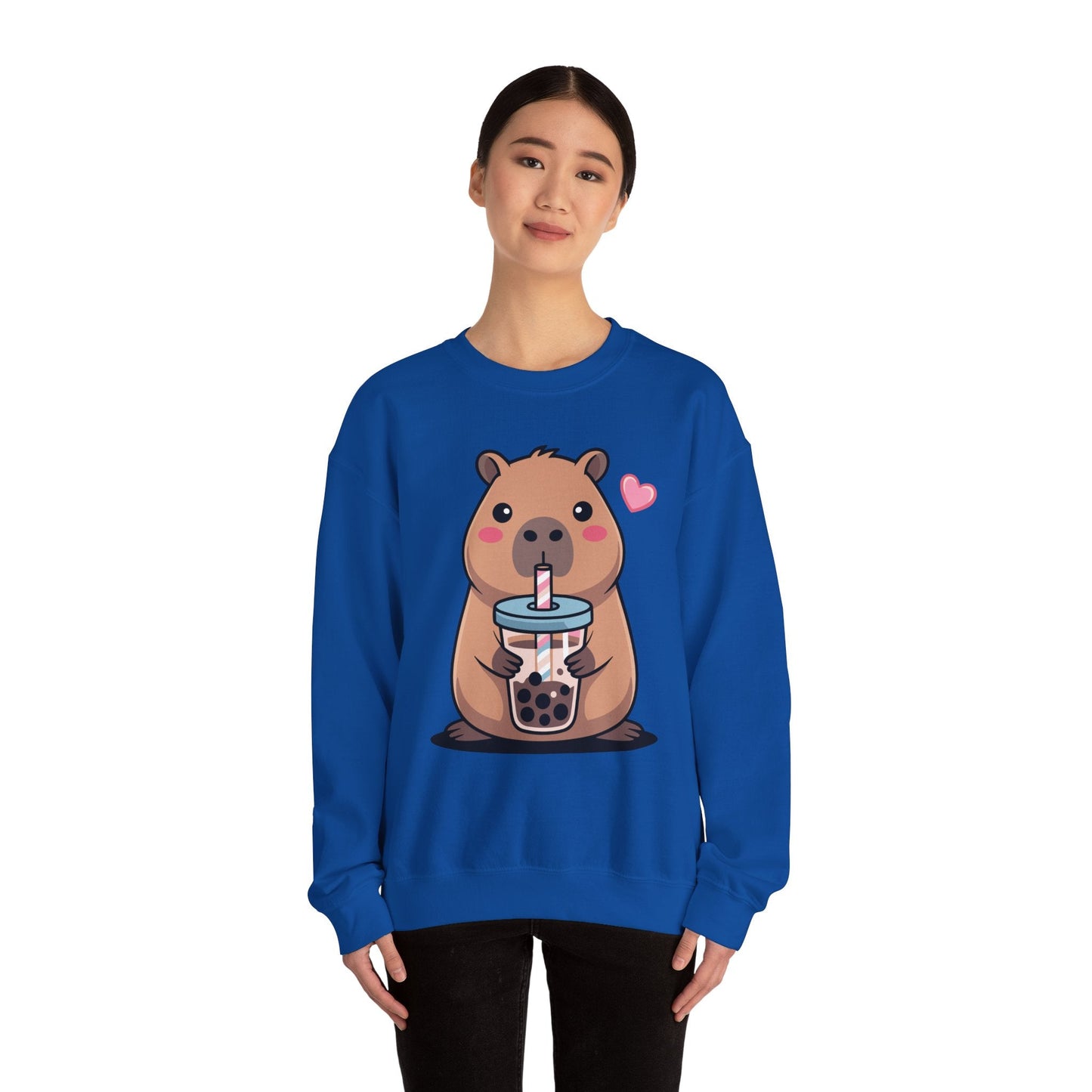 Cute Capybara Kawaii Anime Drinking Bubble Tea Lover Girls Sweatshirt