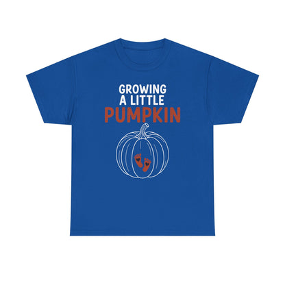 Growing A Little Pumpkin Fall Thanksgiving Baby Bump Wife T-Shirt