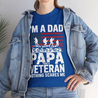 I'm A Dad Papa And Veteran Funny Retro Dad Papa Grandpa T-Shirt