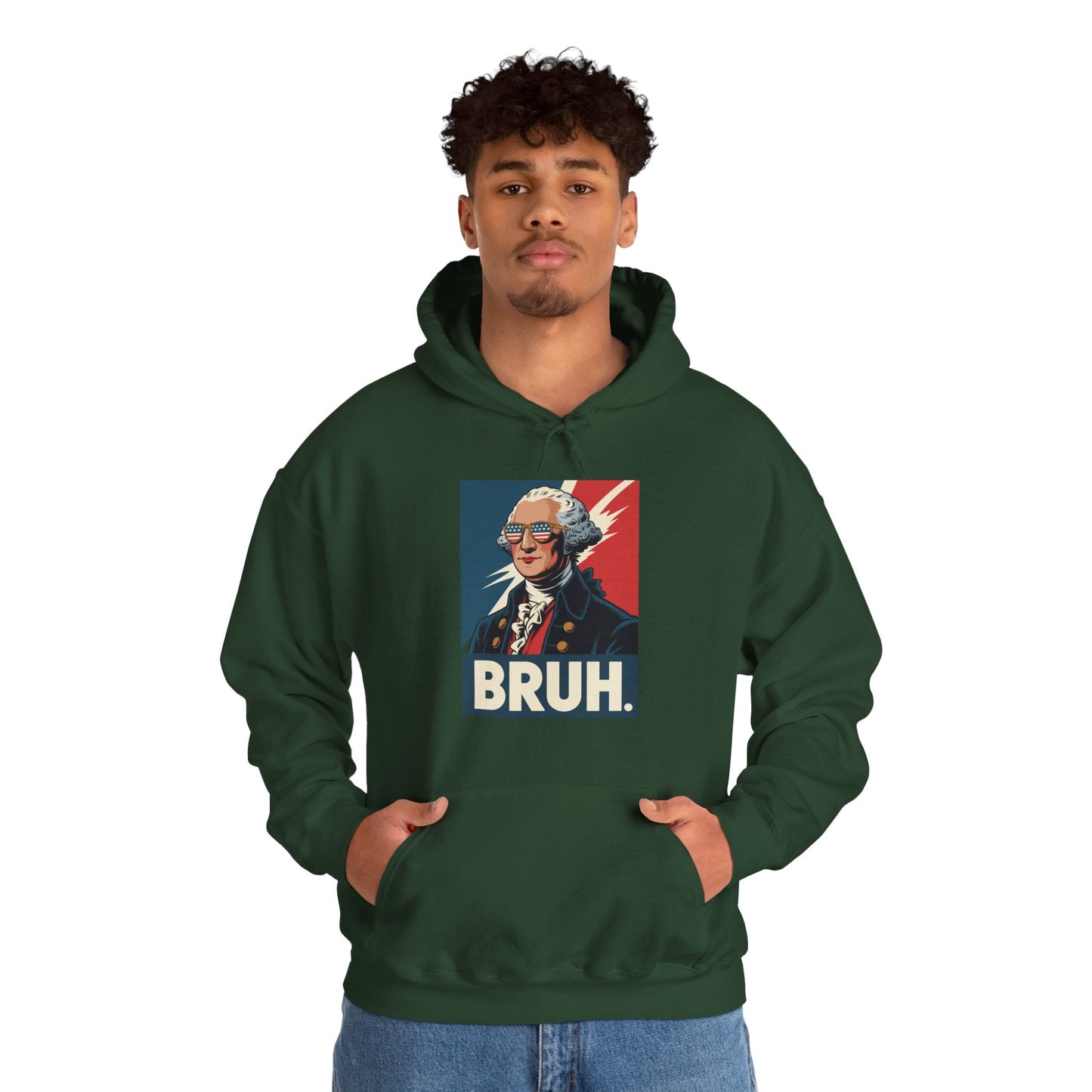 4th Of July 2025 George Washington Bruh. Meme Patriotic Hoodie