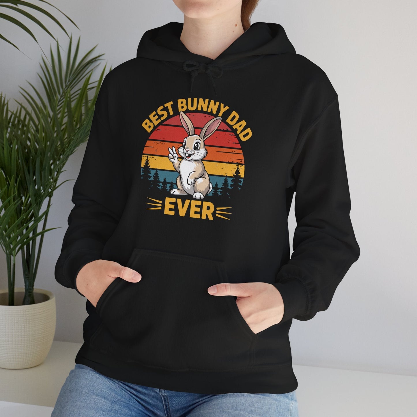 Best Bunny Dad Ever Funny Rabbit Lover Dad Gift Hoodie for Pet Owners