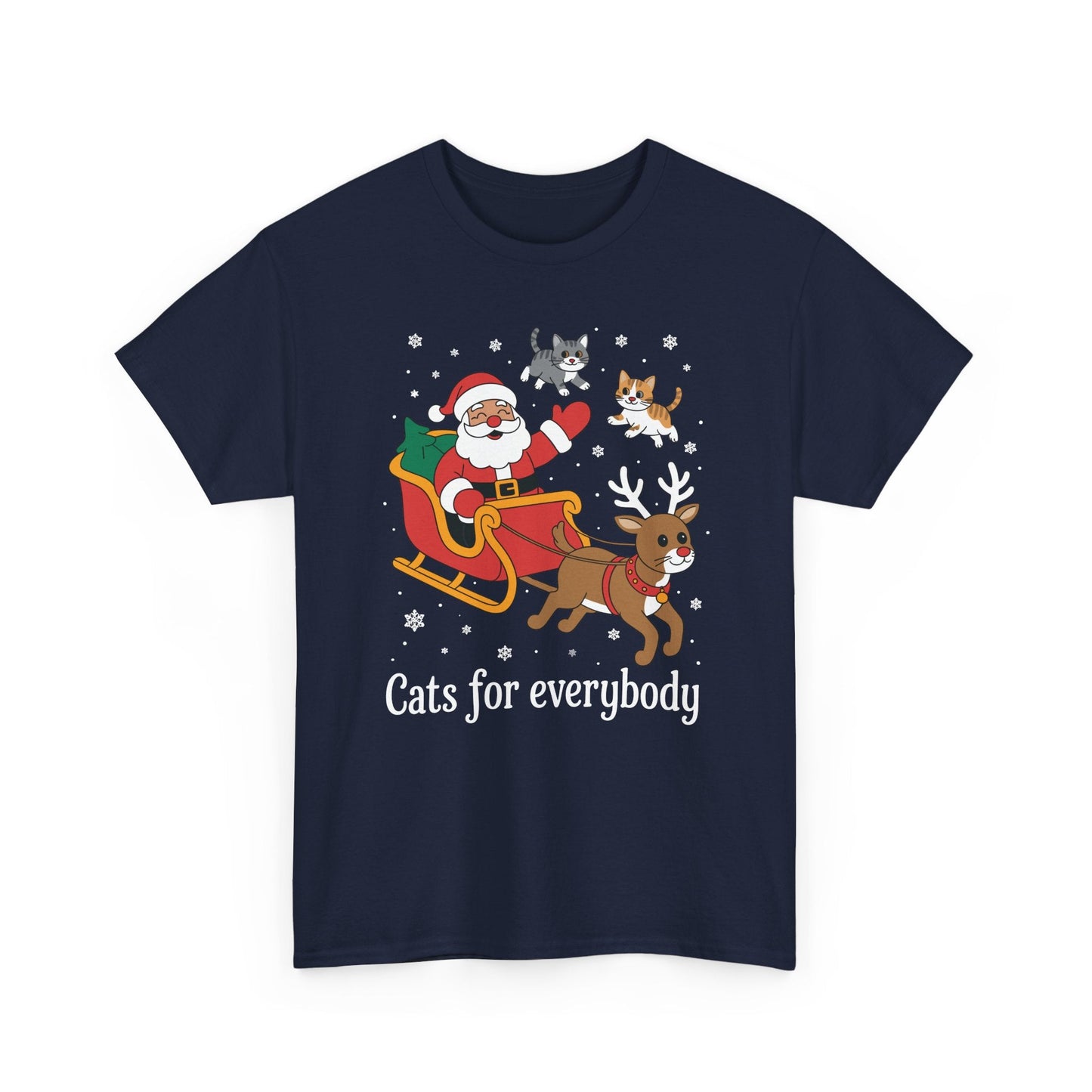 Cats For Everybody Christmas Cat Funny Xmas Women Santa T-Shirt