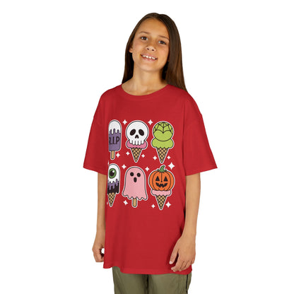 Horror Movie Summer Popsicle Halloween Ice Cream Summer-ween T-Shirt For Kids