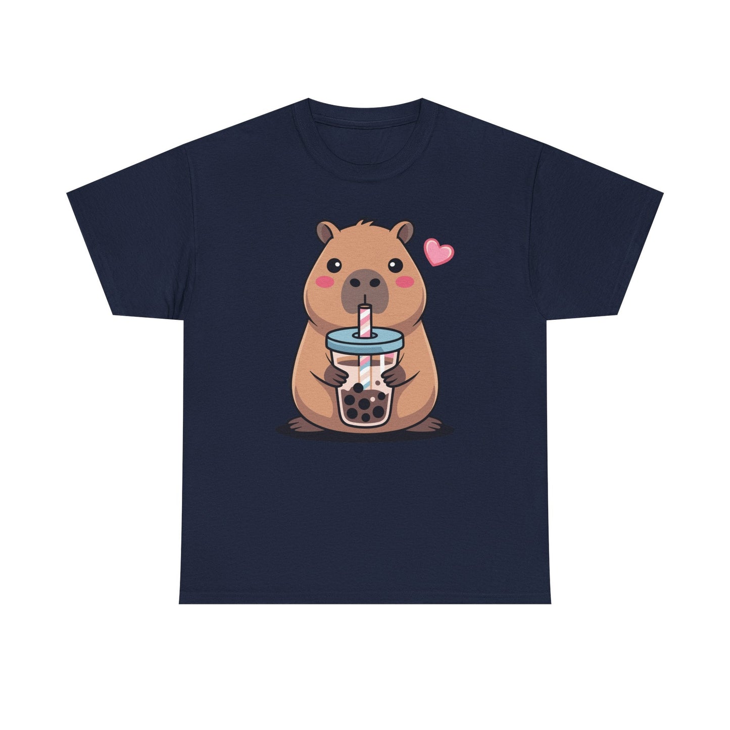 Cute Capybara Kawaii Anime Drinking Bubble Tea Lover Girls T-Shirt