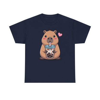 Cute Capybara Kawaii Anime Drinking Bubble Tea Lover Girls T-Shirt