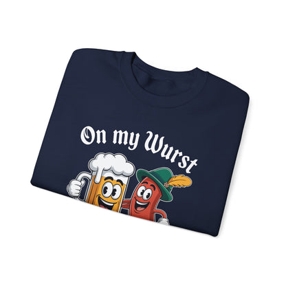 Oktoberfest On My Wurst Behaviour German Beer Sausage Adults Sweatshirt
