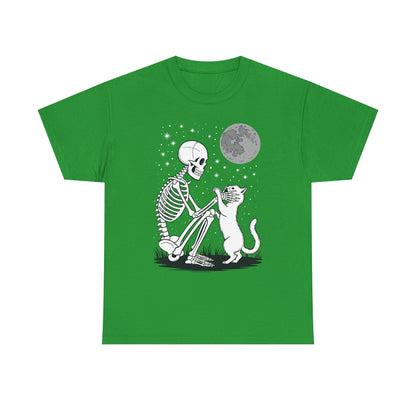 Skeleton Cat Skull Kitty Cute Goth Halloween Men Women T-Shirt