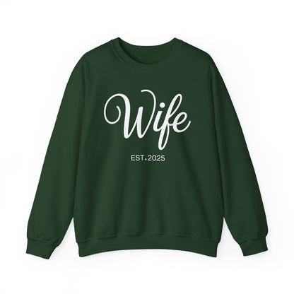 Wife Est 2025 Just Married Honeymoon Wedding Couples Sweatshirt