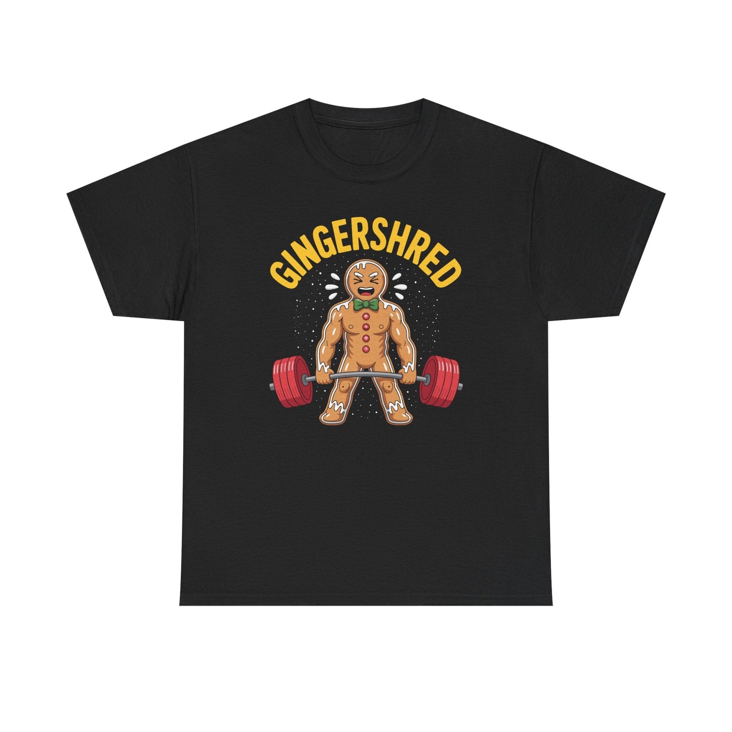 Funny Gingershred Gingerbread Man Gym Bodybuilding Christmas T-Shirt