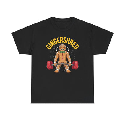 Funny Gingershred Gingerbread Man Gym Bodybuilding Christmas T-Shirt