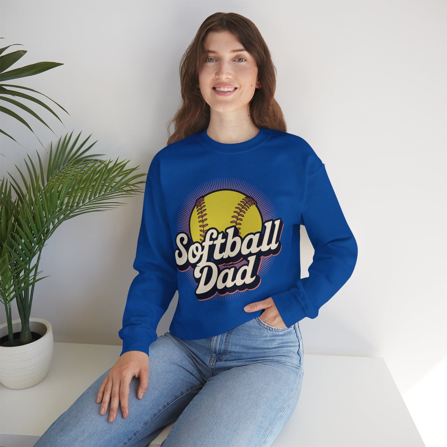 Funny Fathers Day Softball Dad Gift From Daughter Son Wife Sweatshirt