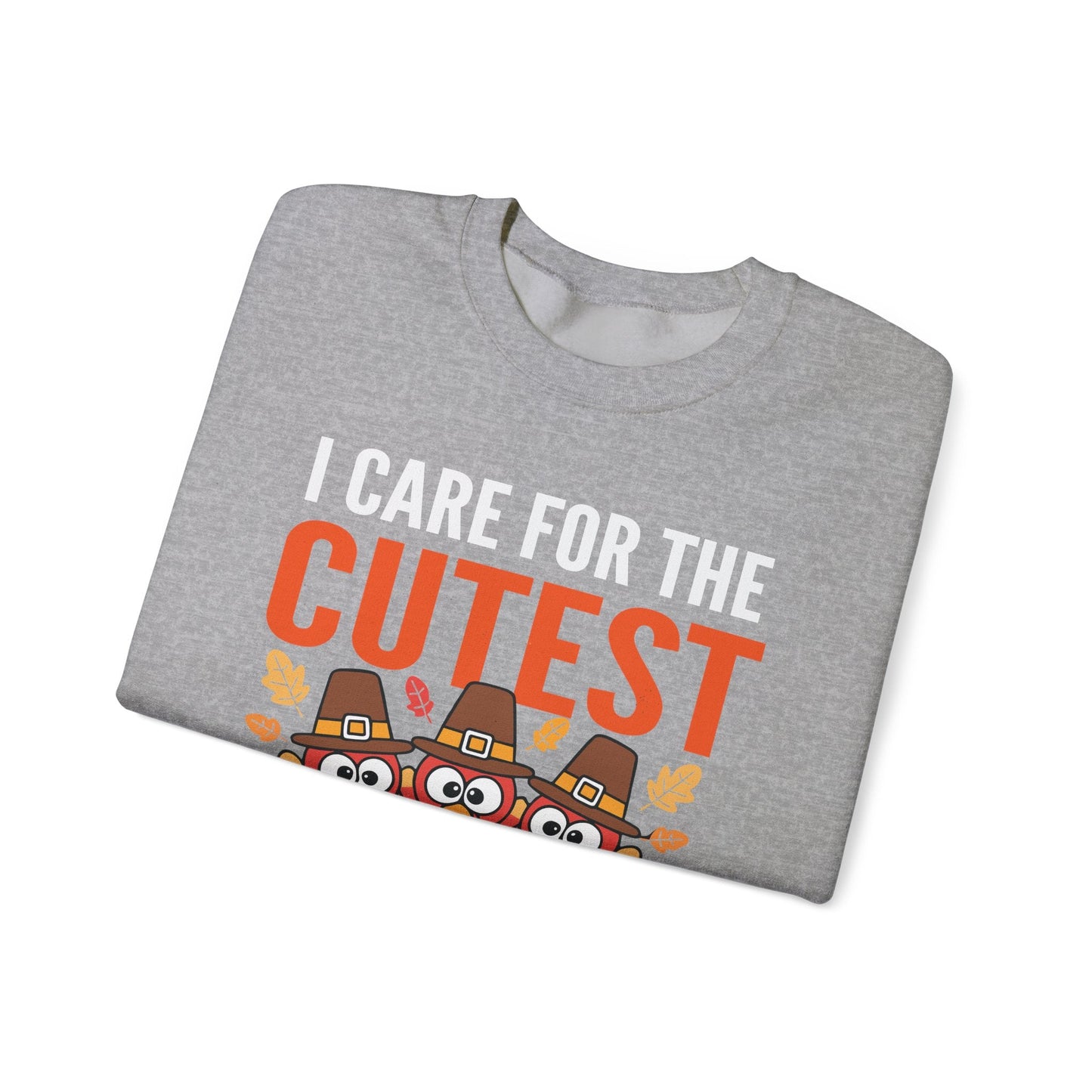 Care For Little Turkeys Nurse Fall Thanksgiving Scrub Top Sweatshirt