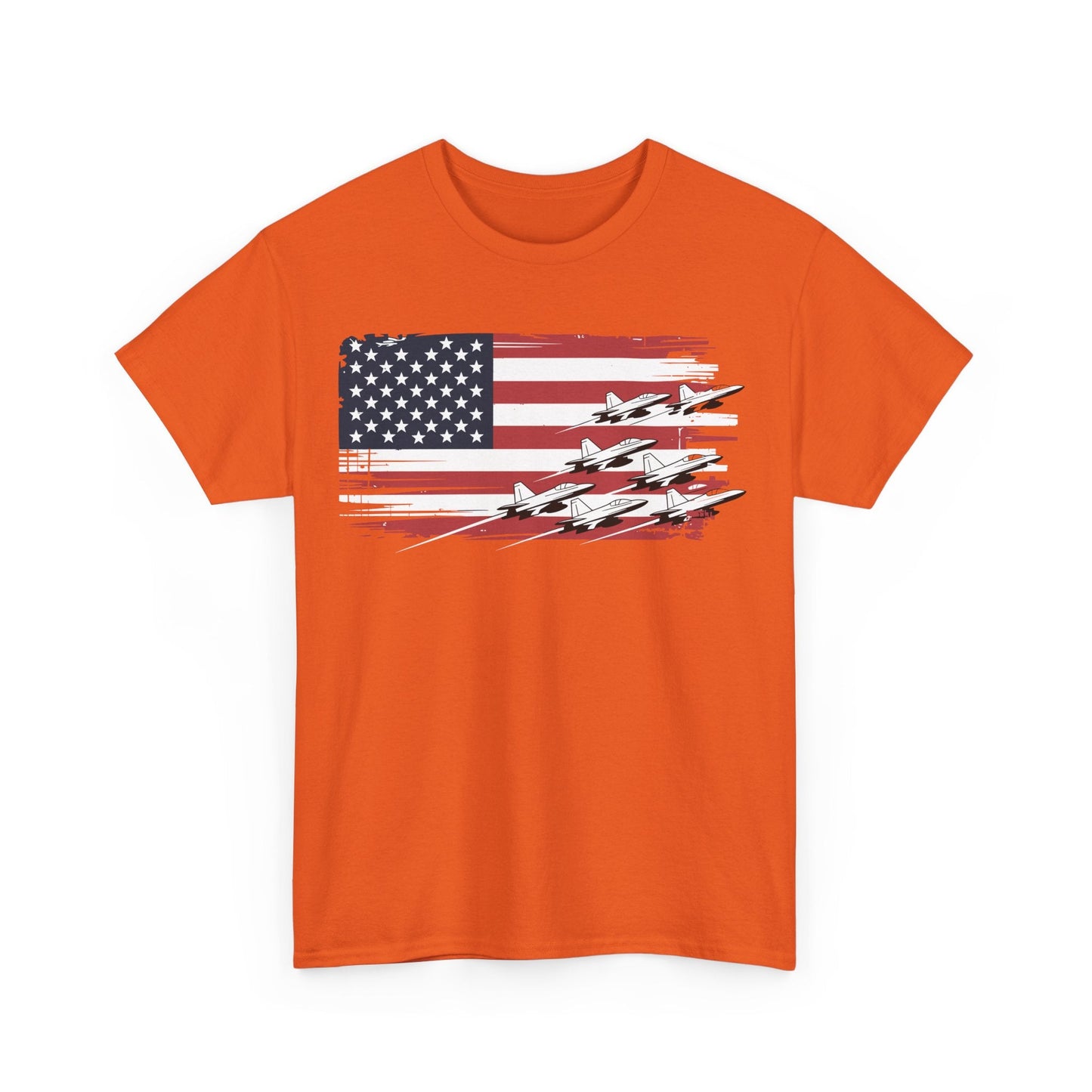 Patriotic Red White Blue USA Flag Fighter Jets 4th of July T-Shirt