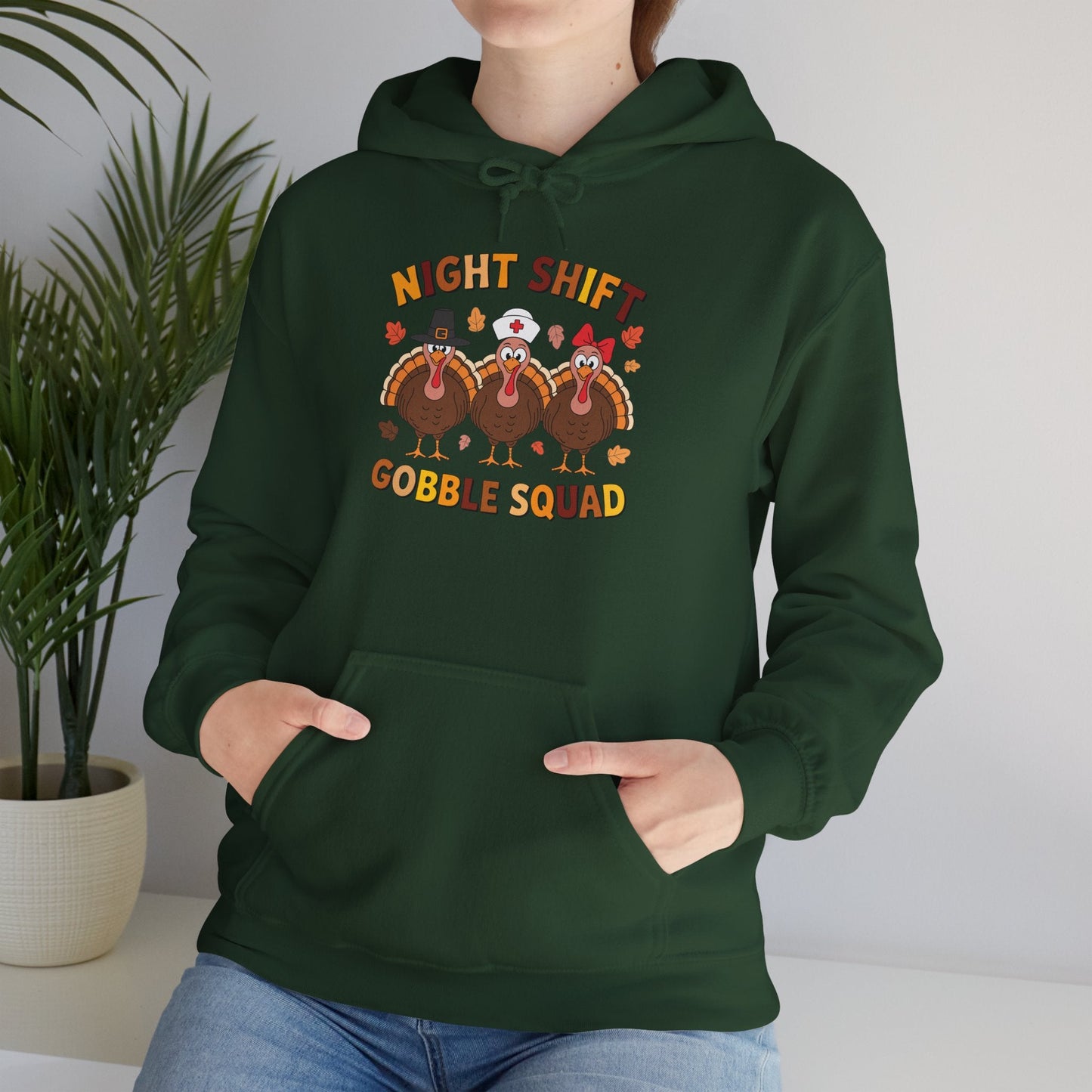 Night Shift Gobble Squad Night Worker Staff Thanksgiving Hoodie