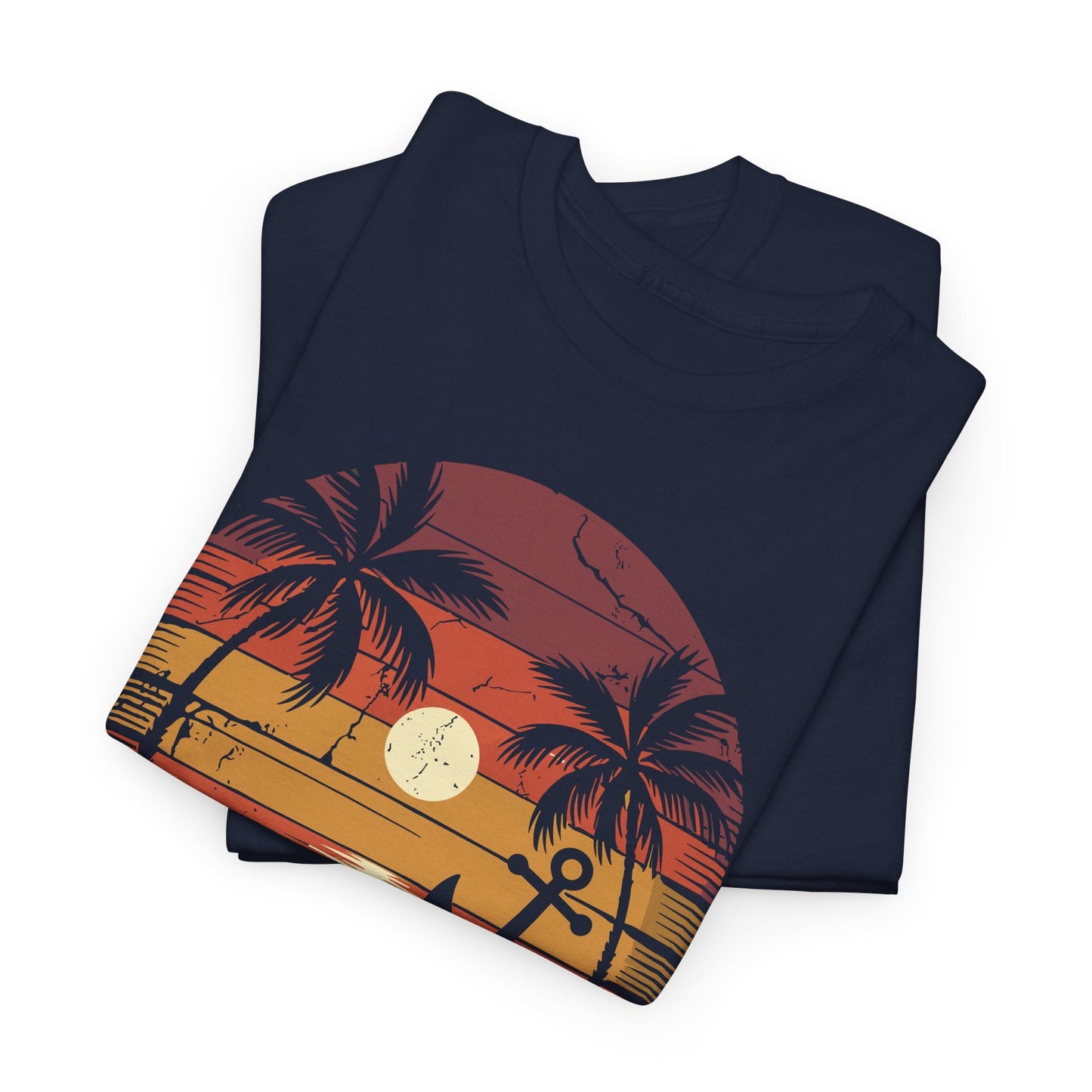 On Cruise Time Coconut Tree Graphic Summer Vacation Cruising T-shirt