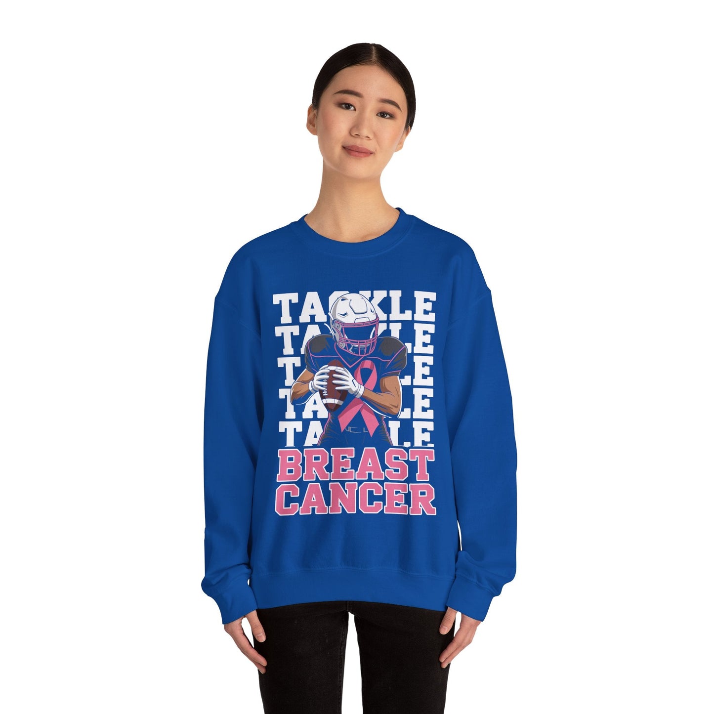 Tackle Football Breast Cancer Awareness Pink Ribbon Sweatshirt