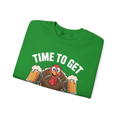 Time To Get Basted Funny Beer Thanksgiving Turkey Gift Sweatshirt