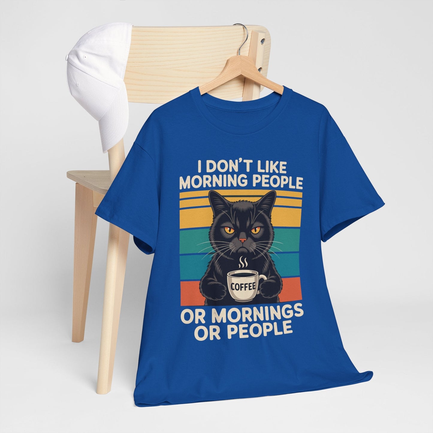 I Hate Morning People And Mornings And People Coffee Cat T-Shirt