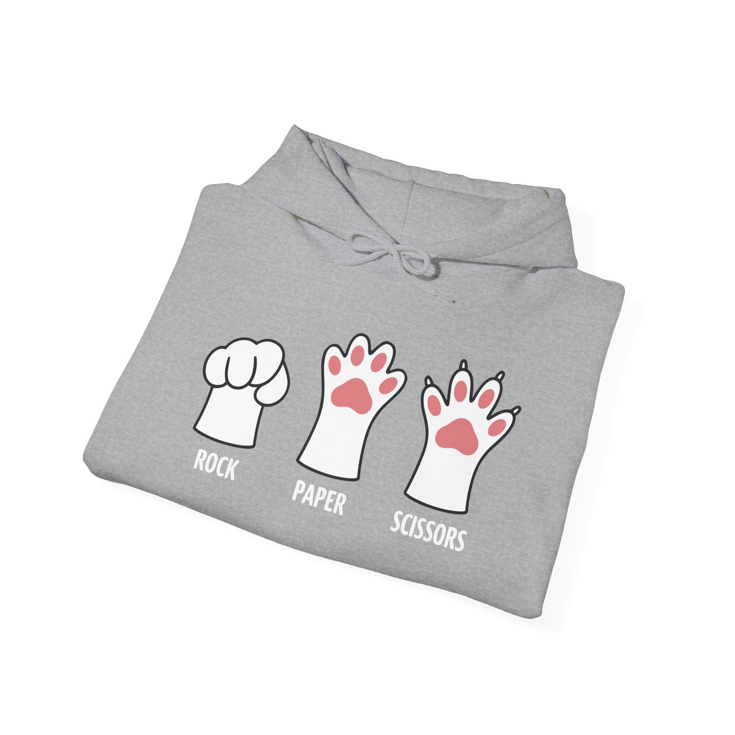 Funny  Introvert Cat Animal Rescue Rock Paper Scissors Cute Paw Cat Hoodie