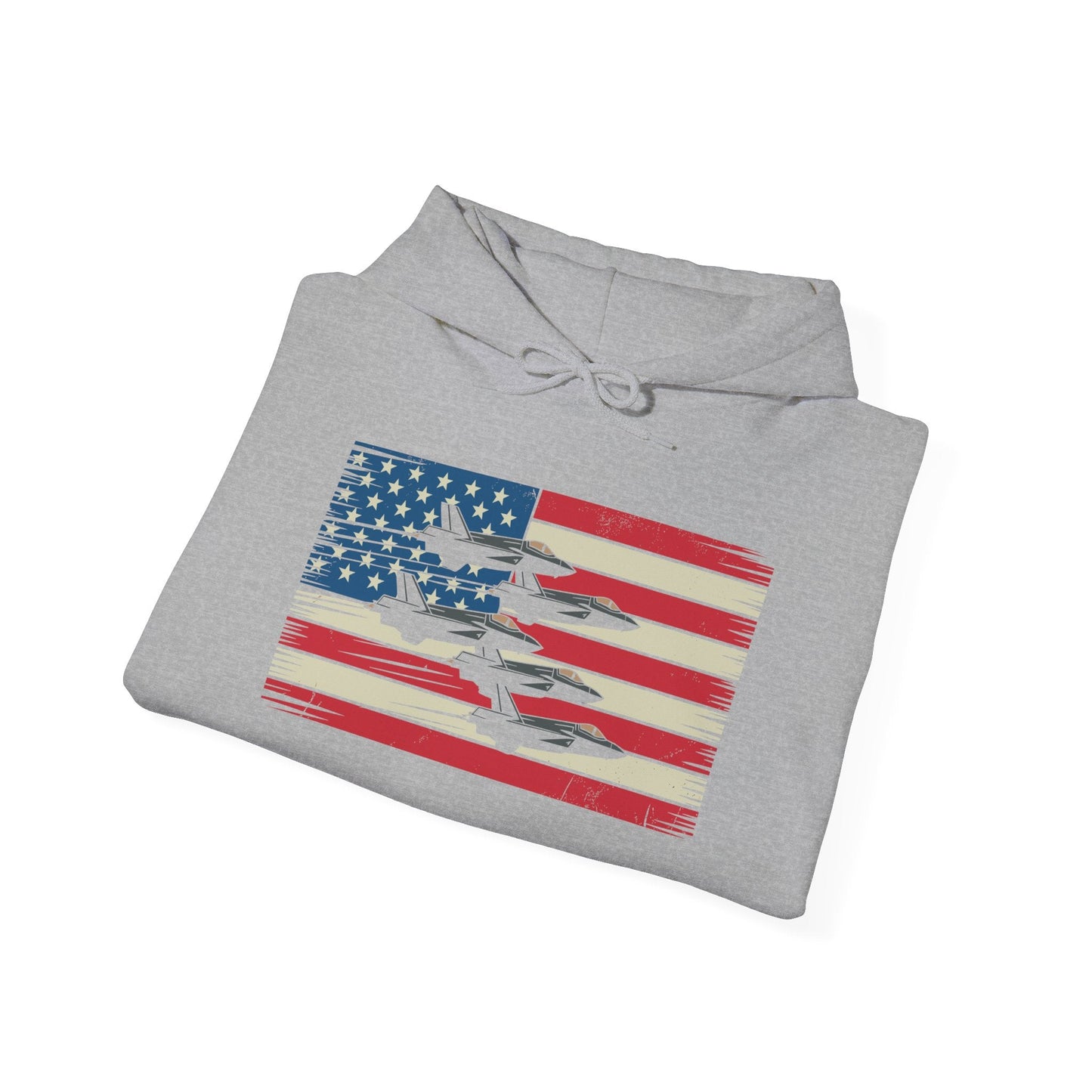 Vintage American Flag USA Fighter Jets 4th of July Patriotic Hoodie