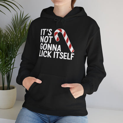 Funny Candy Cane Lick Itself Adult Christmas in July Gift Hoodie