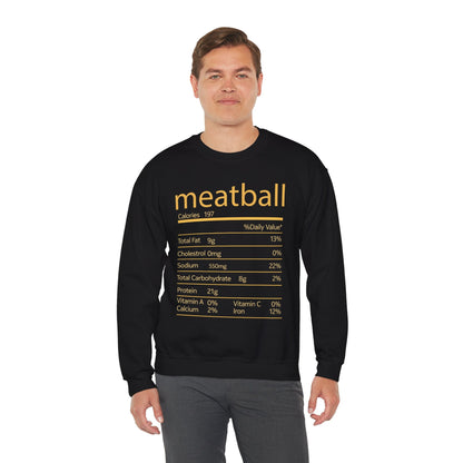 Meatball Nutrition Facts Funny Thanksgiving Christmas Sweatshirt