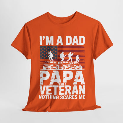 I'm A Dad Papa And Veteran Funny Retro Dad Papa Grandpa T-Shirt