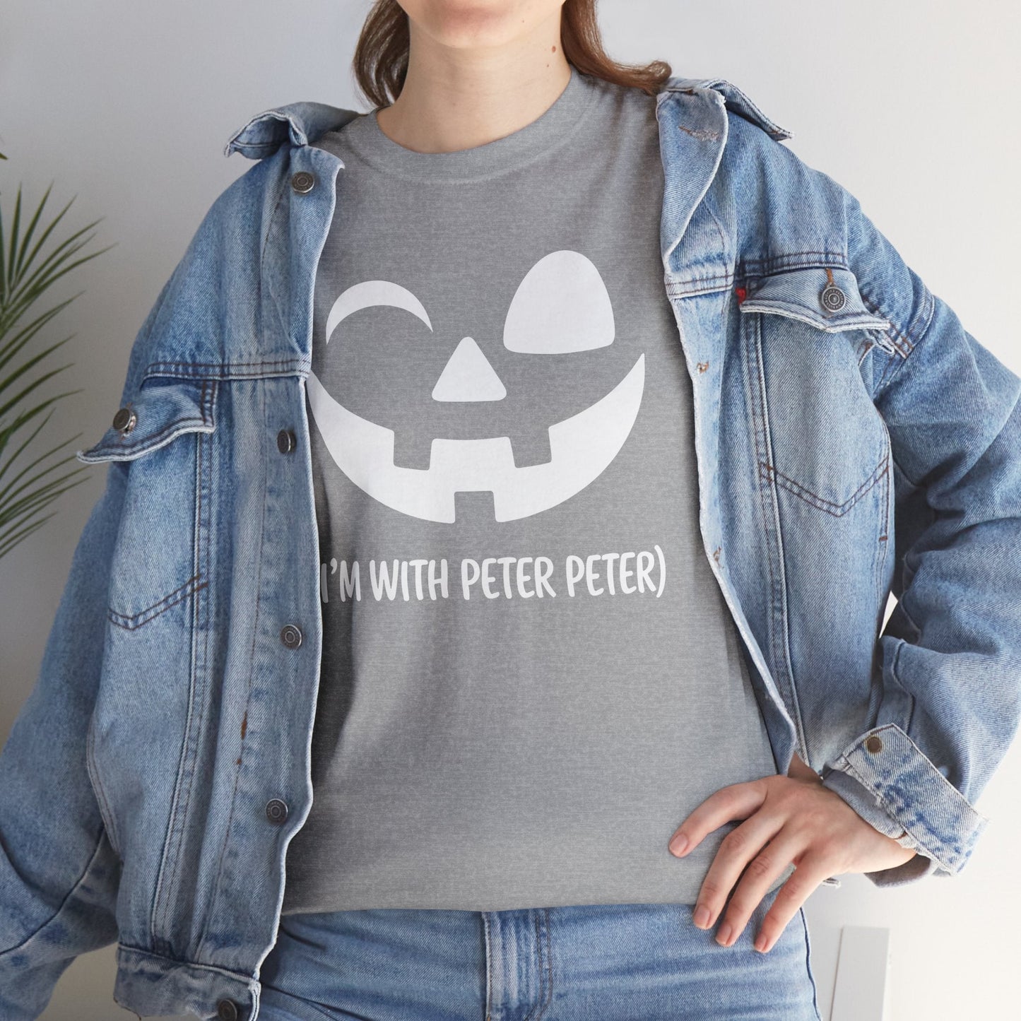 Im With Peter Couple Halloween Adult Eater Pumpkin T-Shirt