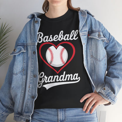 Baseball Grandma Shirt Women Baseball Heart Mothers Day T-Shirt