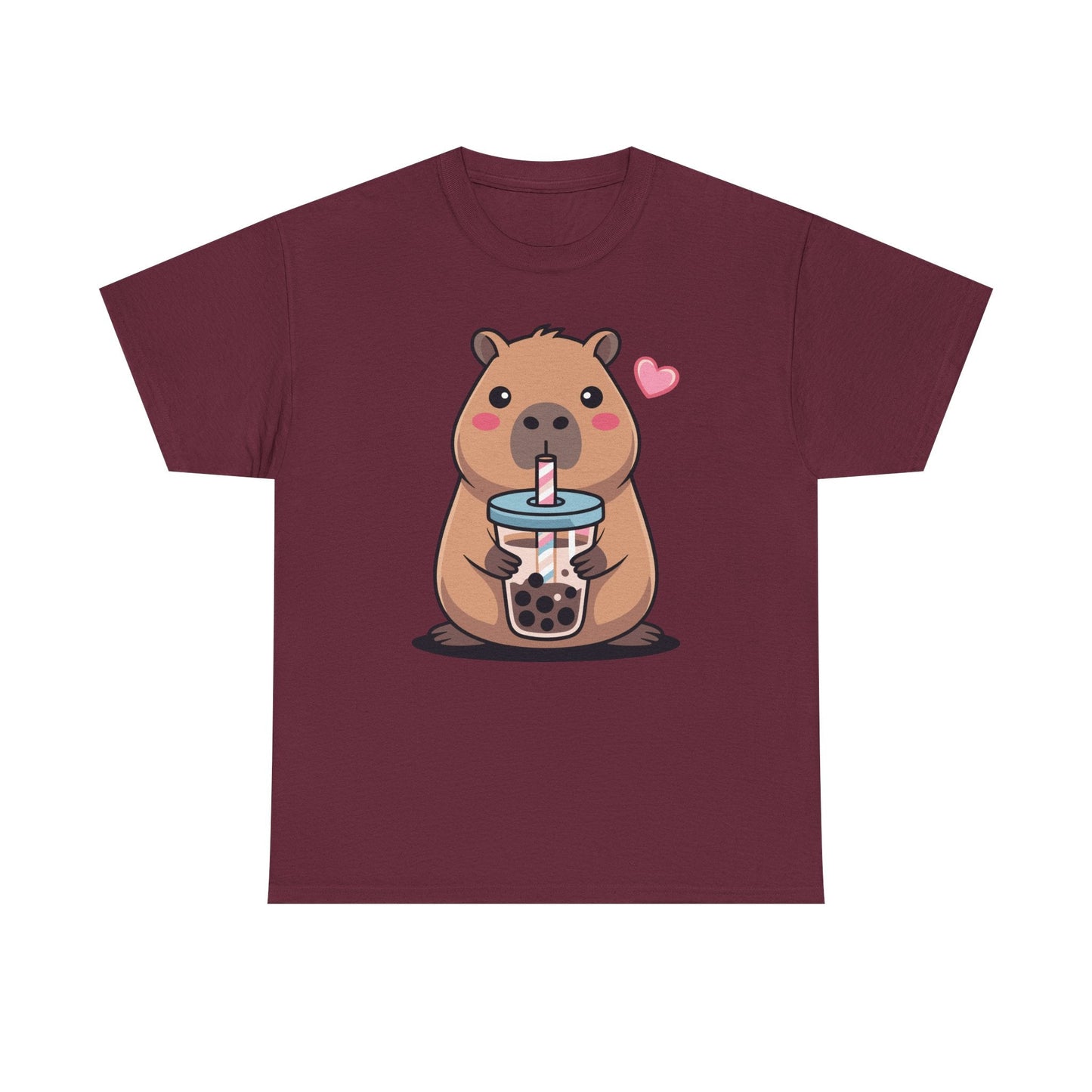Cute Capybara Kawaii Anime Drinking Bubble Tea Lover Girls T-Shirt