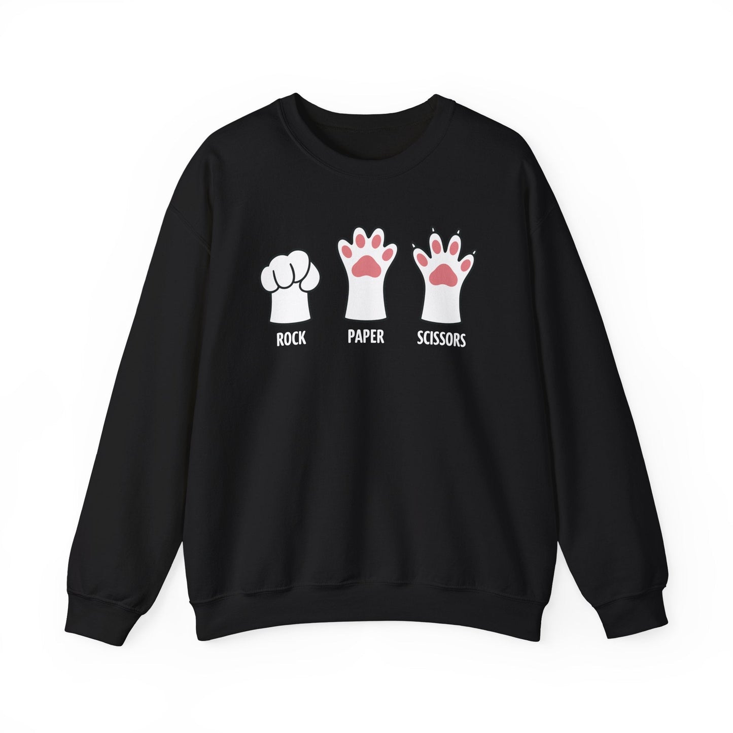 Funny  Introvert Cat Animal Rescue Rock Paper Scissors Cute Paw Cat Sweatshirt