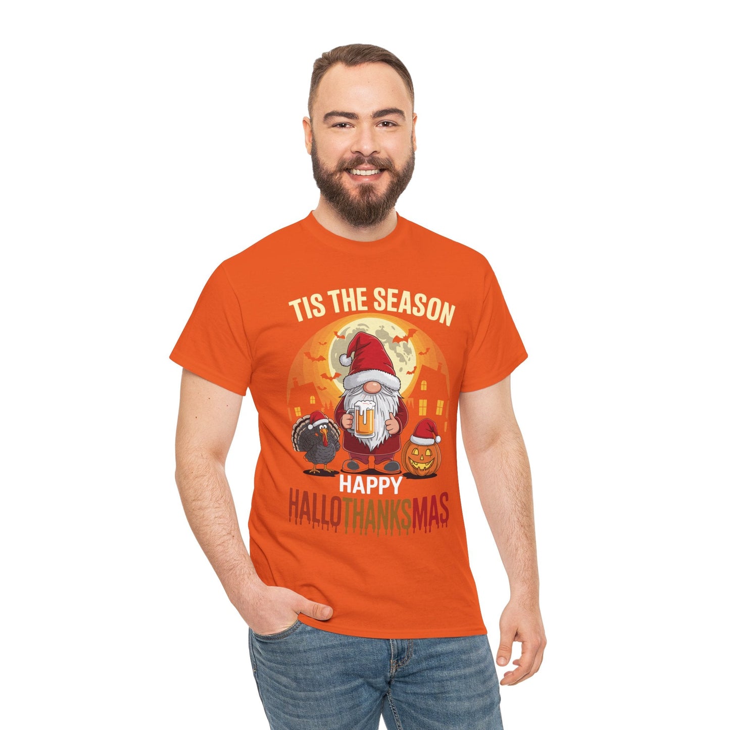 Happy Hallothanksmas Halloween Thanksgiving Merry Christmas T-Shirt