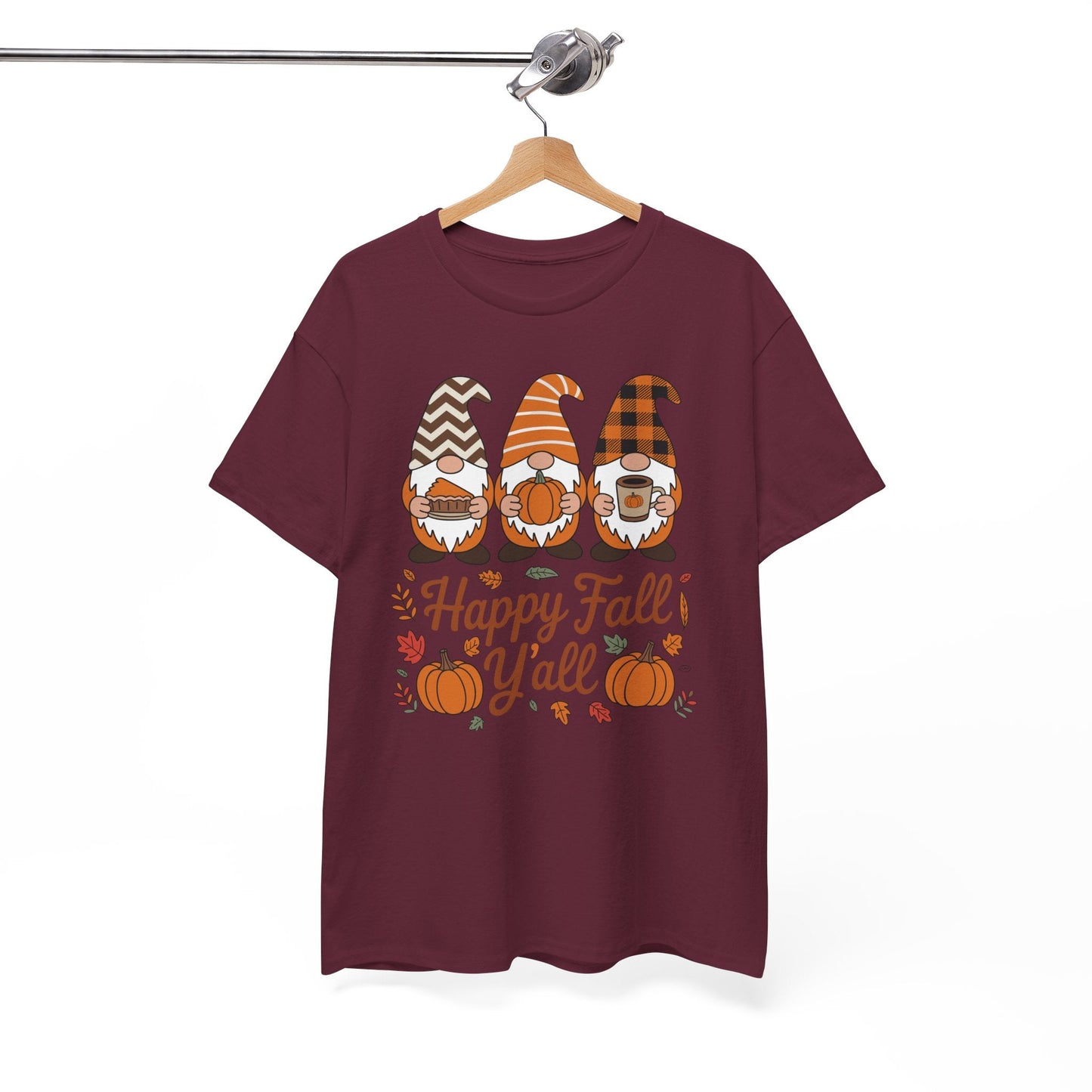 Happy Fall Y'all Gnome Pumpkin Autumn Thanksgiving Men Women T-Shirt