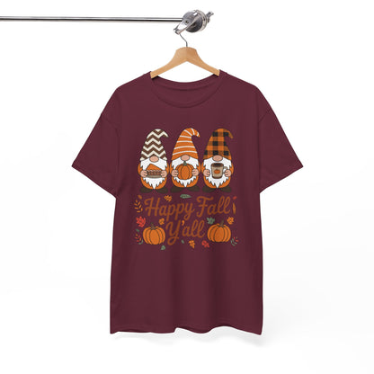 Happy Fall Y'all Gnome Pumpkin Autumn Thanksgiving Men Women T-Shirt