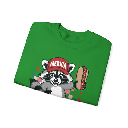 Red White And Feral Raccoon 4th of July Saying Meme Sweatshirt
