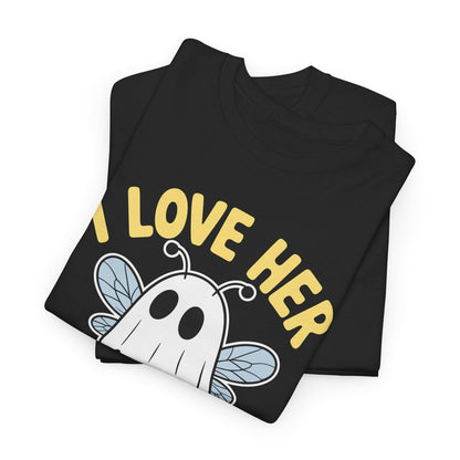 I Love Her Boo Bees Couples Halloween Adult Costume His Men T-Shirt