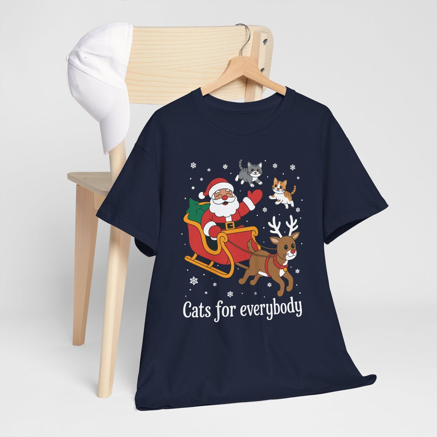 Cats For Everybody Christmas Cat Funny Xmas Women Santa T-Shirt