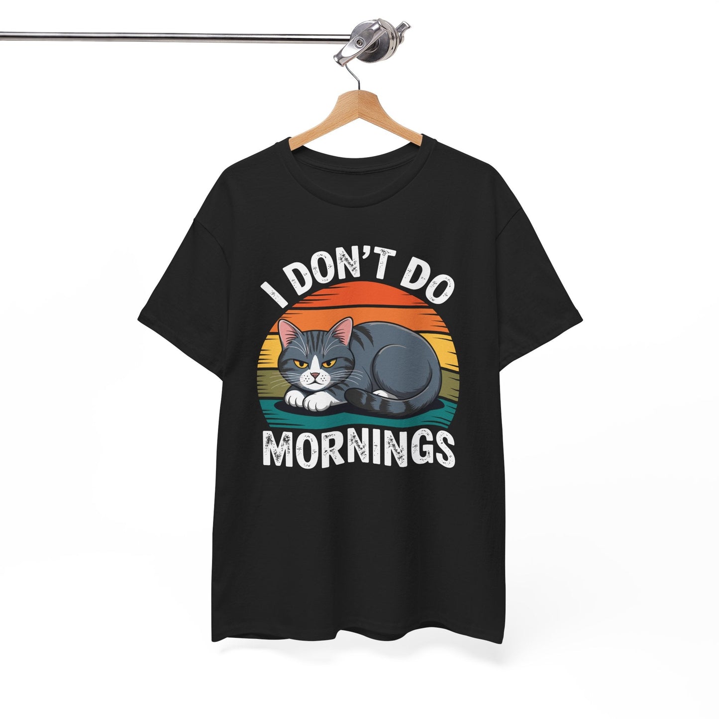 Funny Sleep Cat I Don't Do Morning T-Shirt
