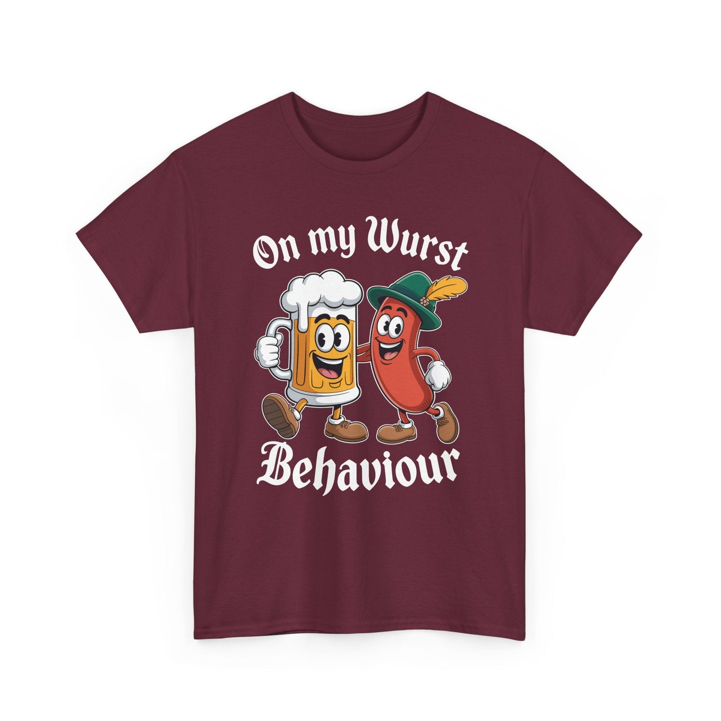 Oktoberfest On My Wurst Behaviour German Beer Sausage Adults T-Shirt