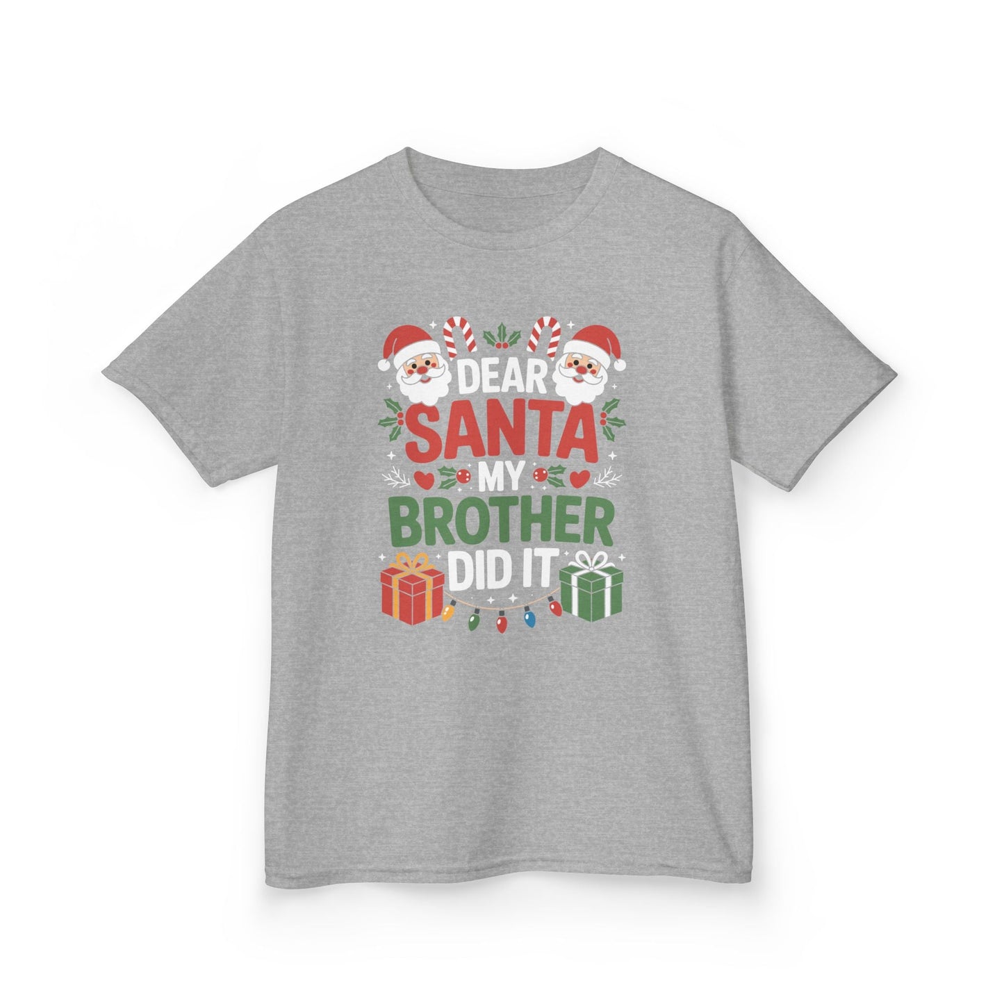 Dear Santa My Brother Did It Funny Christmas Boys Girls Kids T-Shirt