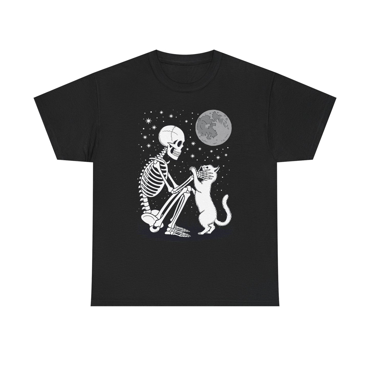 Skeleton Cat Skull Kitty Cute Goth Halloween Men Women T-Shirt