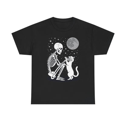 Skeleton Cat Skull Kitty Cute Goth Halloween Men Women T-Shirt