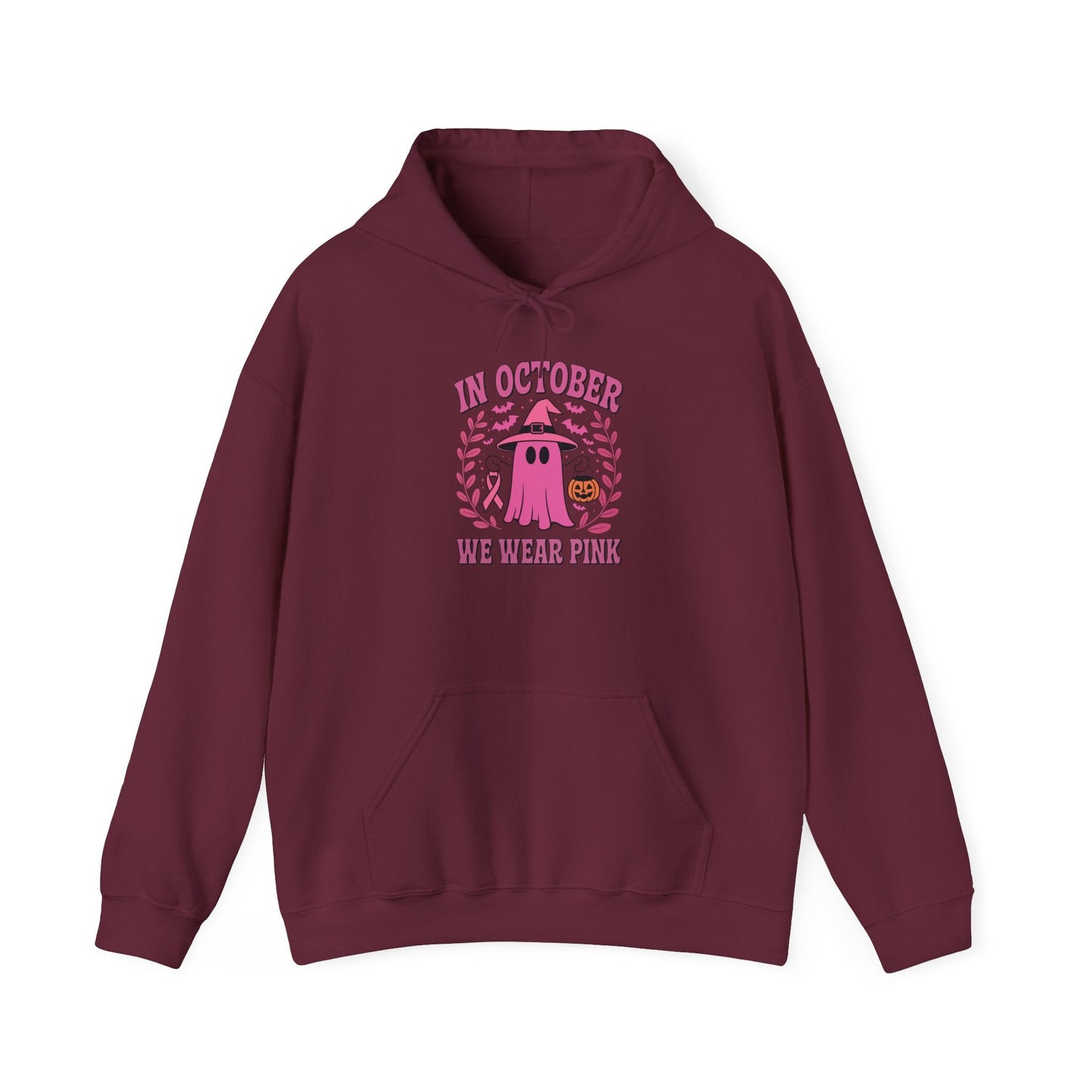 In October We Wear Pink Breast Cancer Awareness Halloween Hoodie