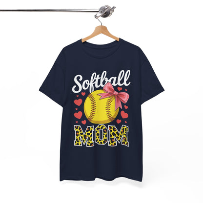 Softball Mom Headband Leopard Softball Ball Mothers Day Mama T-Shirt